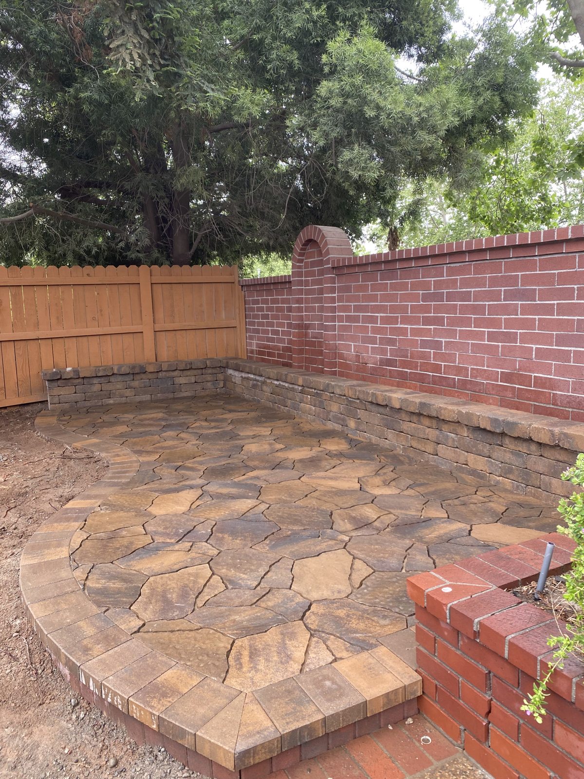 Warm natural stone patio